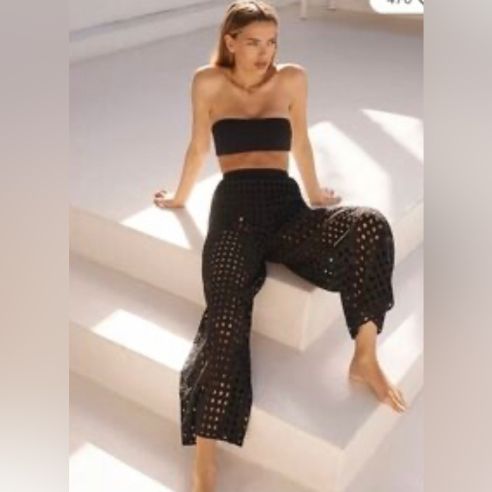NWT Solid and Striped crocheted pants